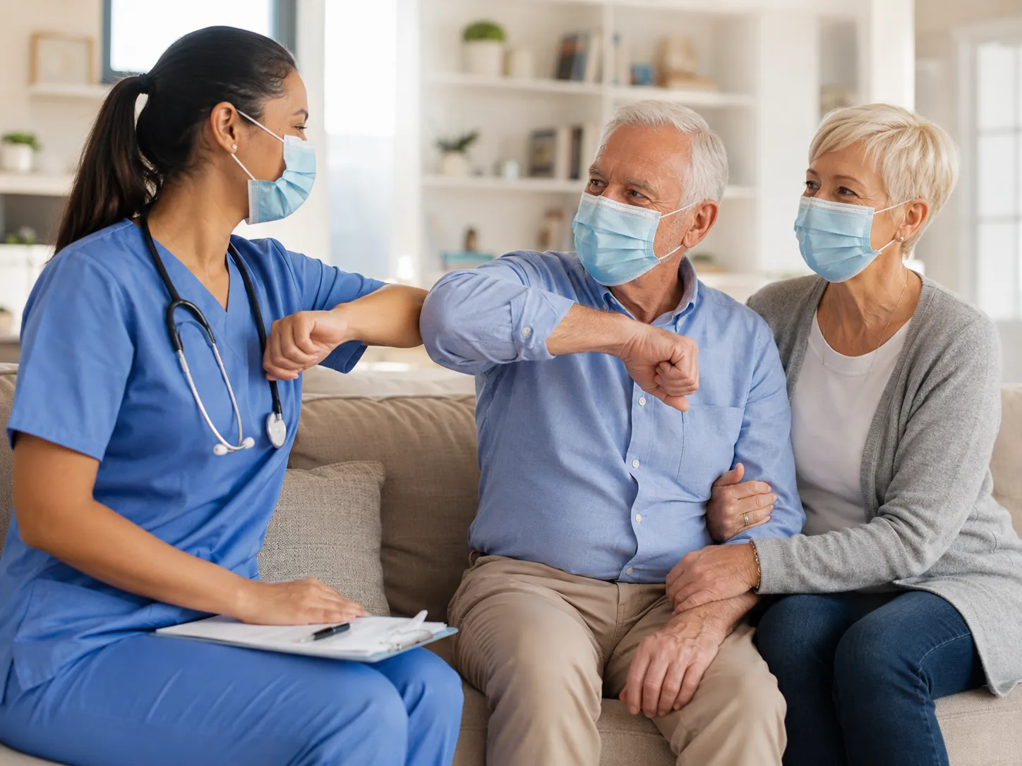 An LMCC nurse meeting a couple during a start-of-care visit
