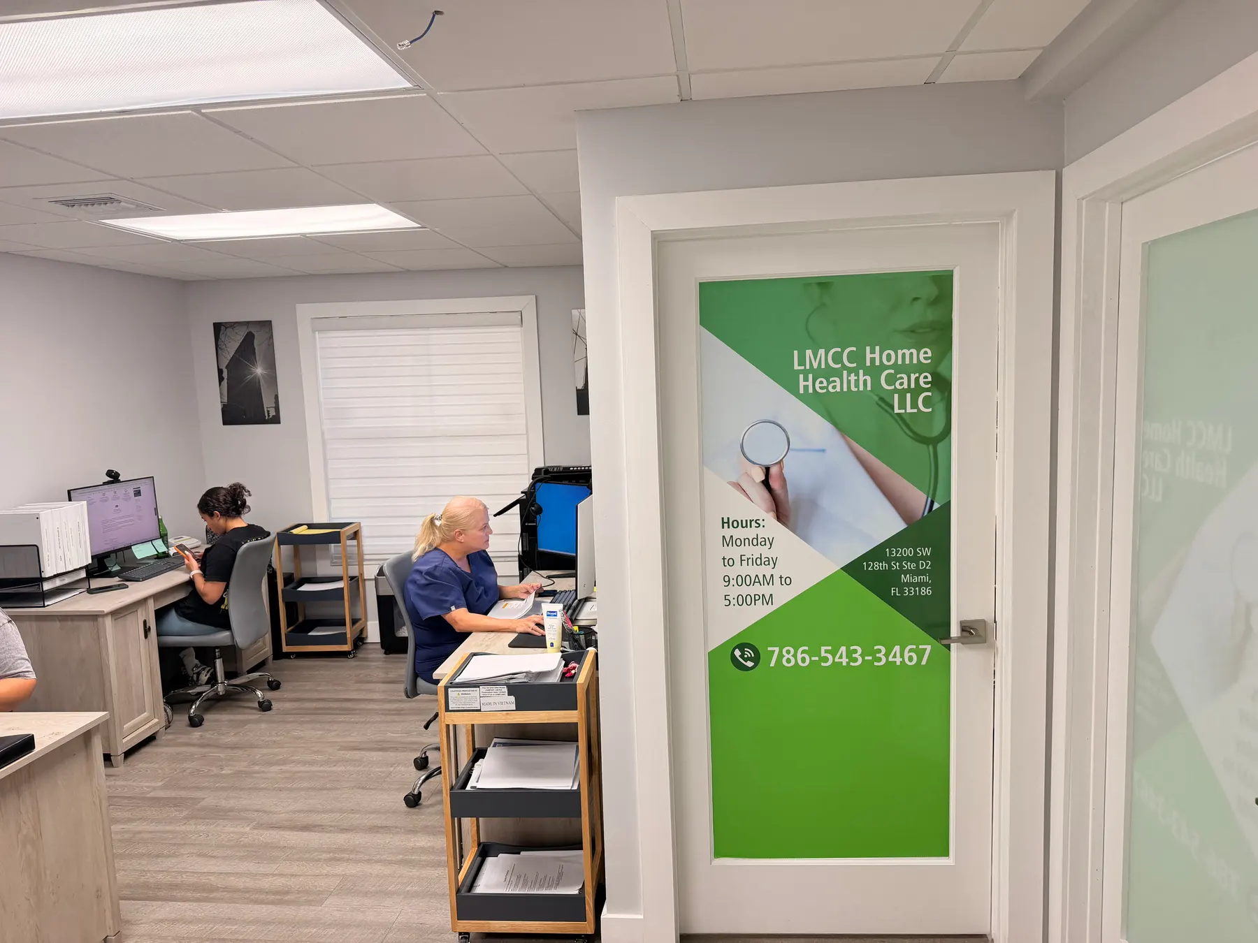 The LMCC team working at the Miami office